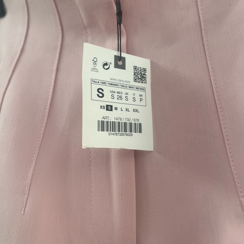 Zara woman’s pink high waisted trousers pants - Picture 8 of 12